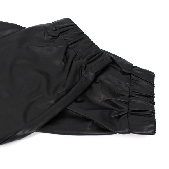 David Lerner Faux Leather Track Pant Joggers Large NEW Vegan - Picture 4 of 7